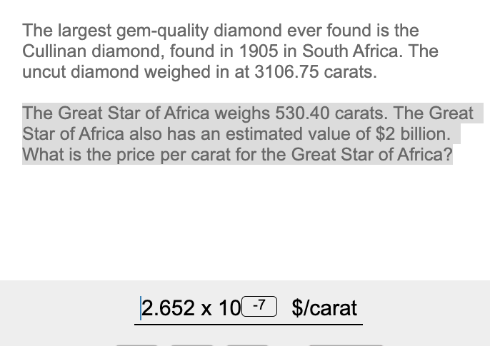 Great star clearance of africa value