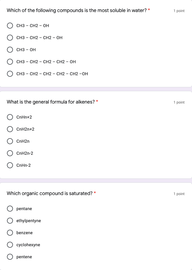 Solved Which of the following compounds is the most soluble | Chegg.com