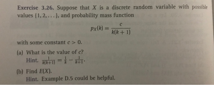 Solved Exercise 3 26 Suppose That X Is A Discrete Random