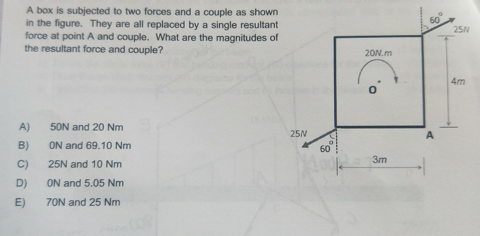 Solved A box is subjected to two forces and a couple as | Chegg.com