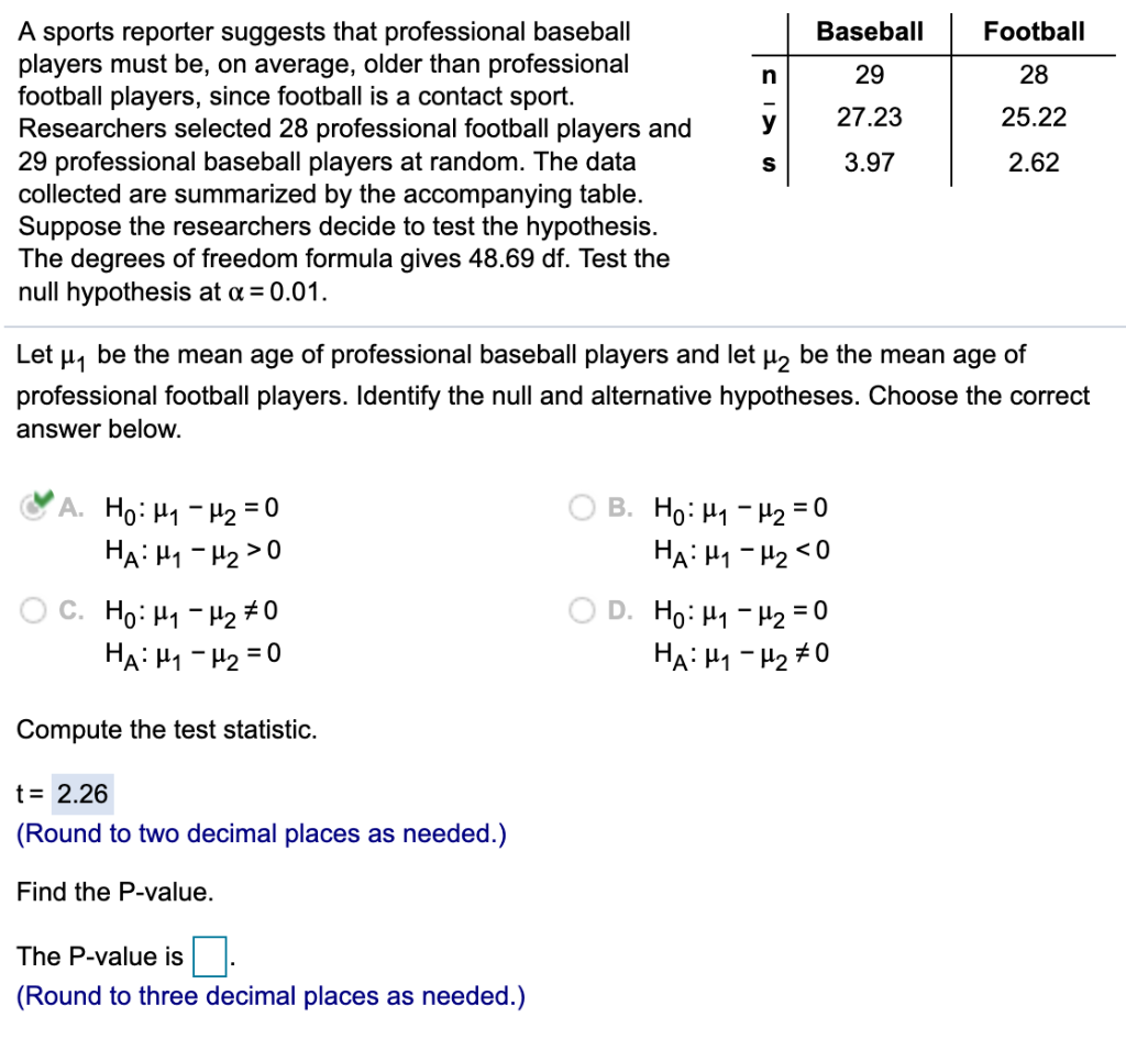 Solved Baseball 29 A sports reporter suggests that