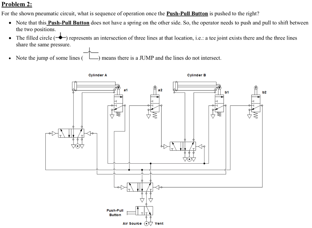 Solved Problem 2 For the shown pneumatic circuit, what is | Chegg.com