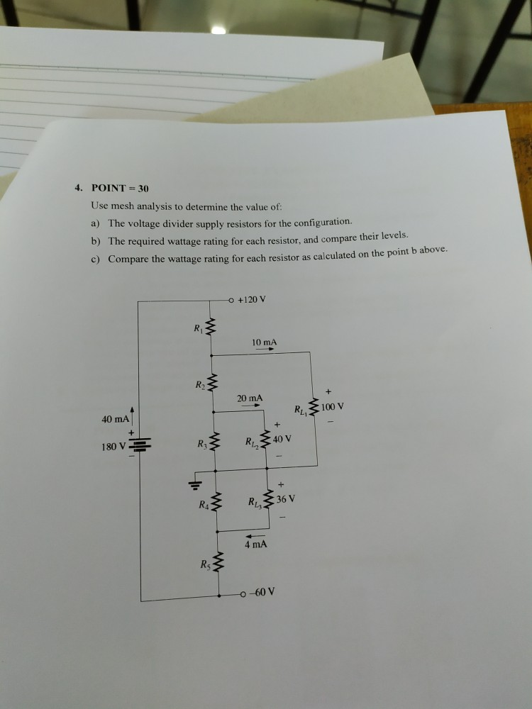 Solved 4. POINT = 30 Use Mesh Analysis To Determine The | Chegg.com