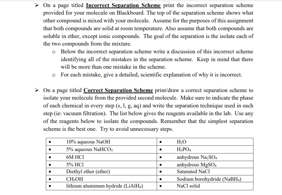 Solved On a page titled Incorrect Separation Scheme print | Chegg.com