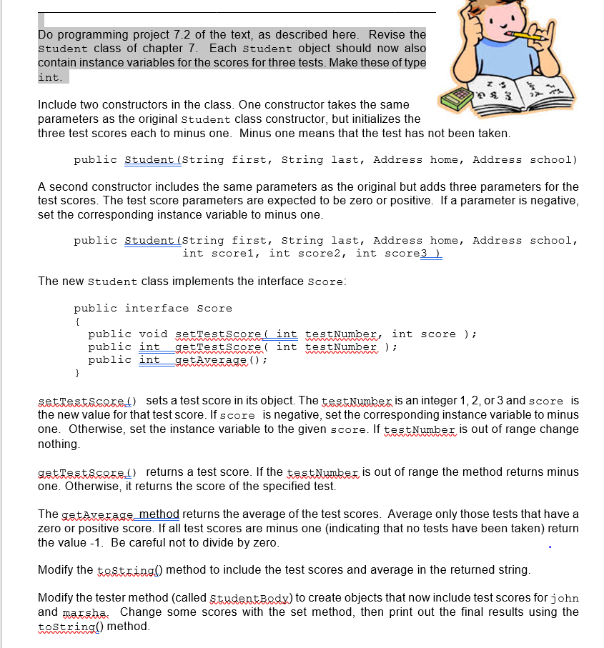 Solved Do programming project 7.2 of the text, as described | Chegg.com