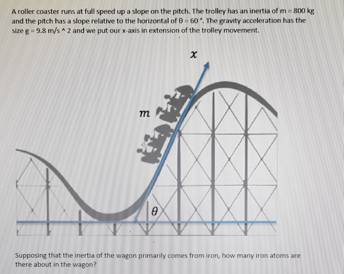 Solved A roller coaster runs at full speed up a slope on the | Chegg.com