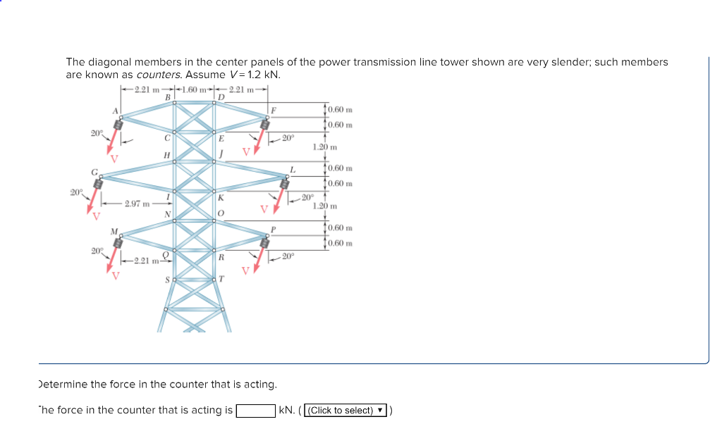 Solved The diagonal members in the center panels of the