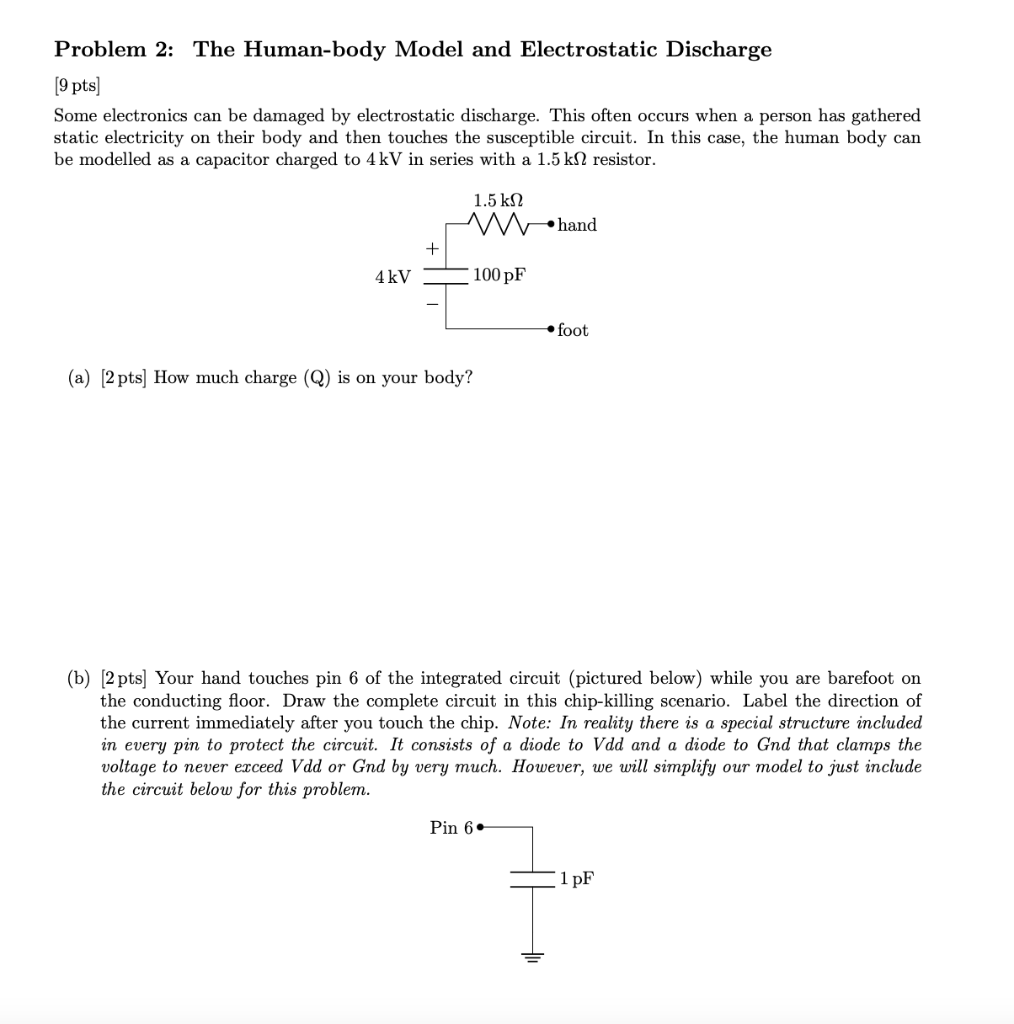 Solved Problem 2: The Human-body Model and Electrostatic | Chegg.com