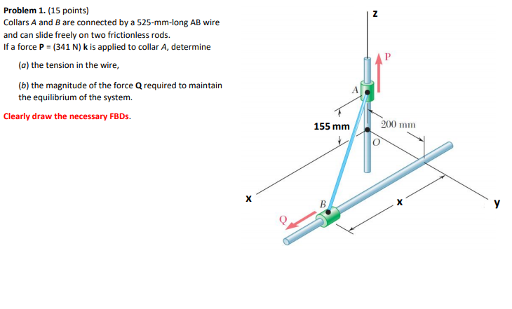 Solved Z Problem 1. (15 Points) Collars A And B Are | Chegg.com