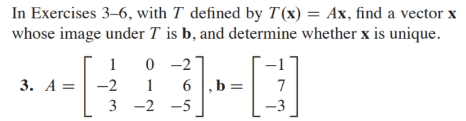 Solved In Exercises 3–6, with T defined by T(x) = Ax, find a | Chegg.com