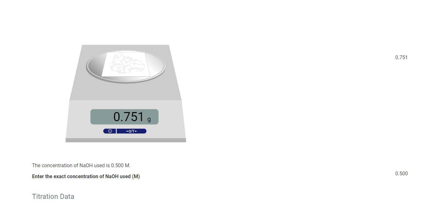 7. After you have completed the titration, graph the