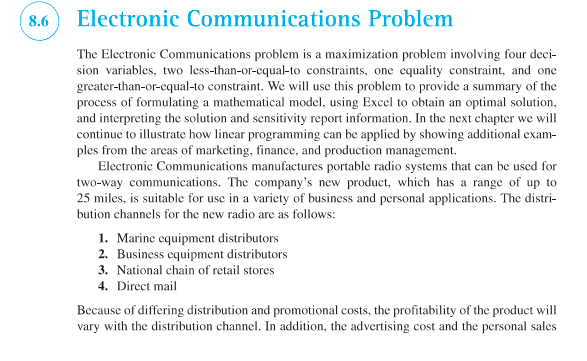 The Electronic Communications problem is presented | Chegg.com