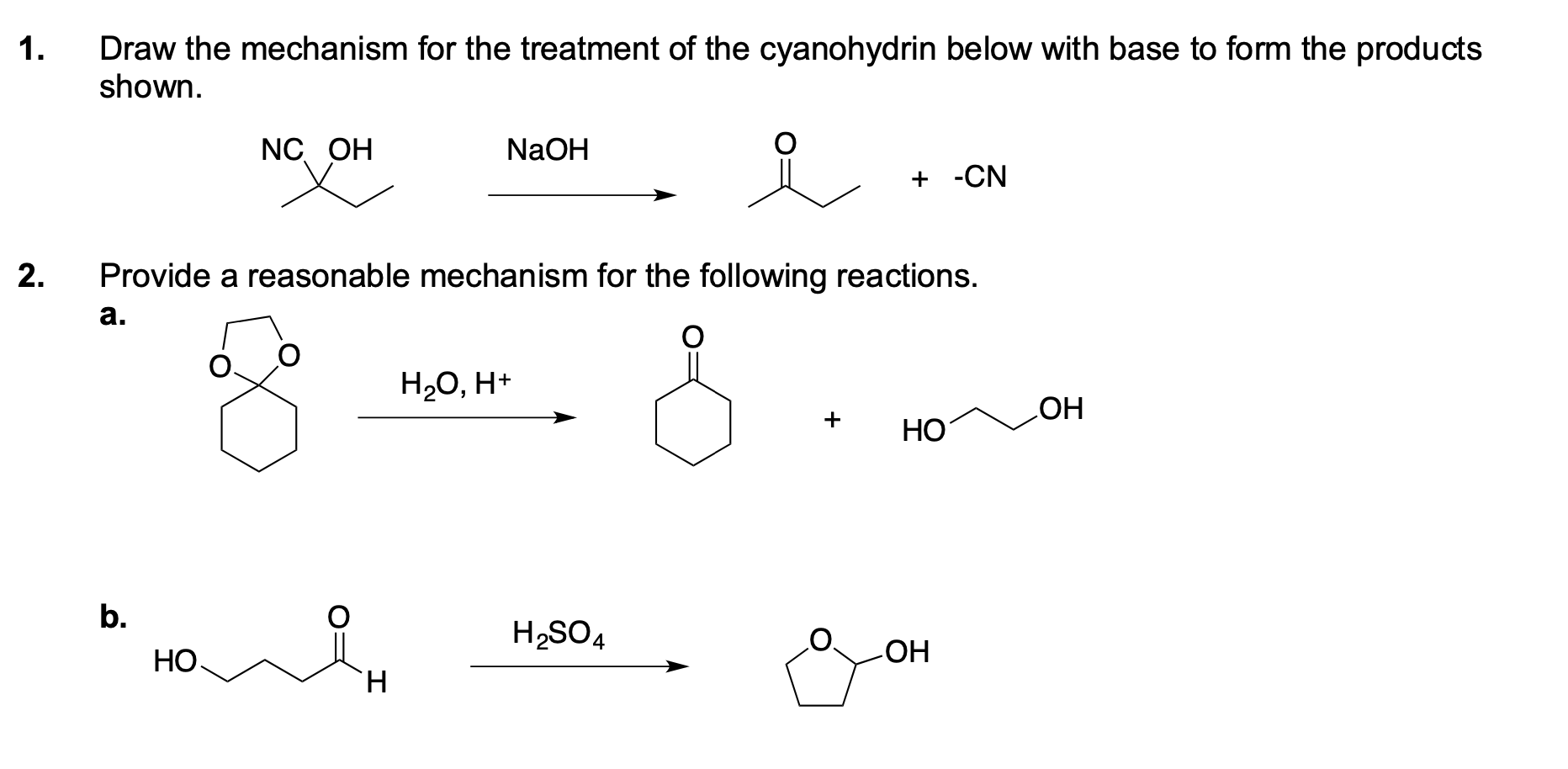 Solved Draw the mechanism for the treatment of the | Chegg.com