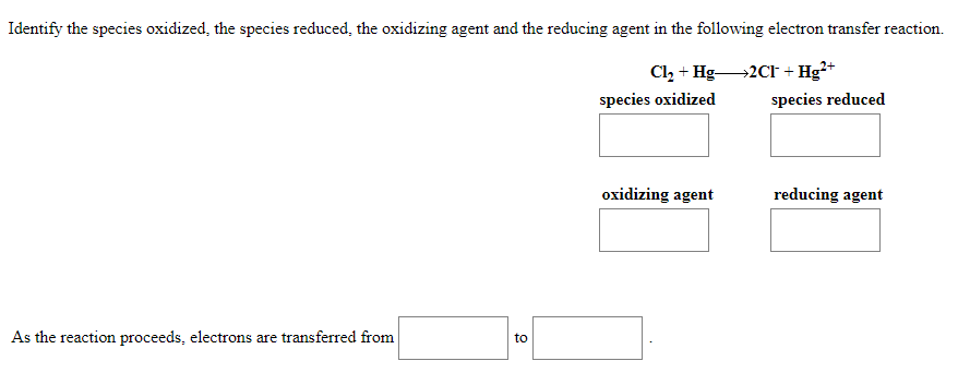 Solved Identify the species oxidized, the species reduced, | Chegg.com