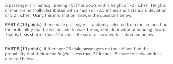 Solved A passenger airliner (e.g., Boeing 757) has doors | Chegg.com