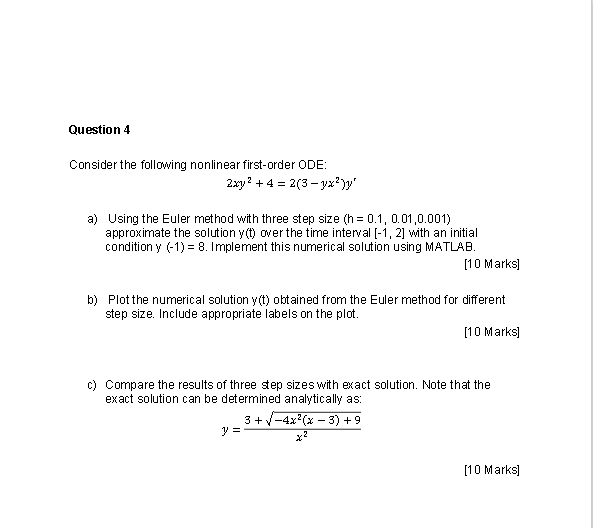 Solved Consider the following nonlinear first-order ODE: | Chegg.com