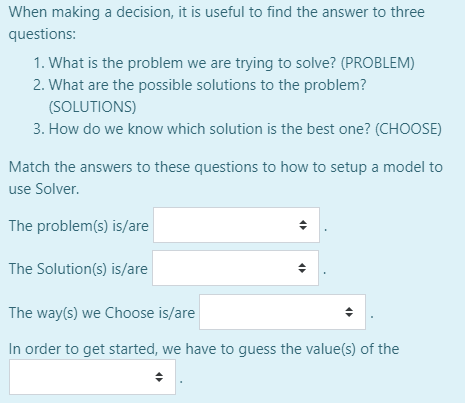 Solved blank options: objective cell, changing | Chegg.com