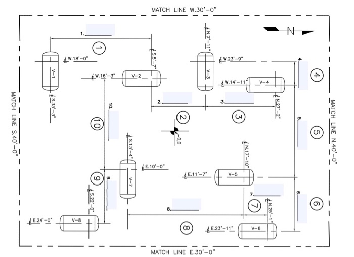 MATCH LINE W.30'-0" ·18-0" L"25-9" E.10'-0" E.24 V-6 | Chegg.com