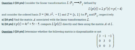 Solved Question 2 (20 Pts] Consider The Linear | Chegg.com