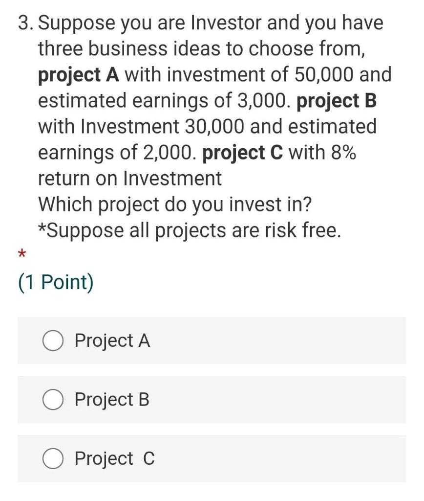 Solved 3. Suppose You Are Investor And You Have Three | Chegg.com