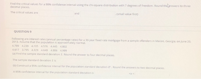 Solved Find the critical values for a 98% confidence | Chegg.com