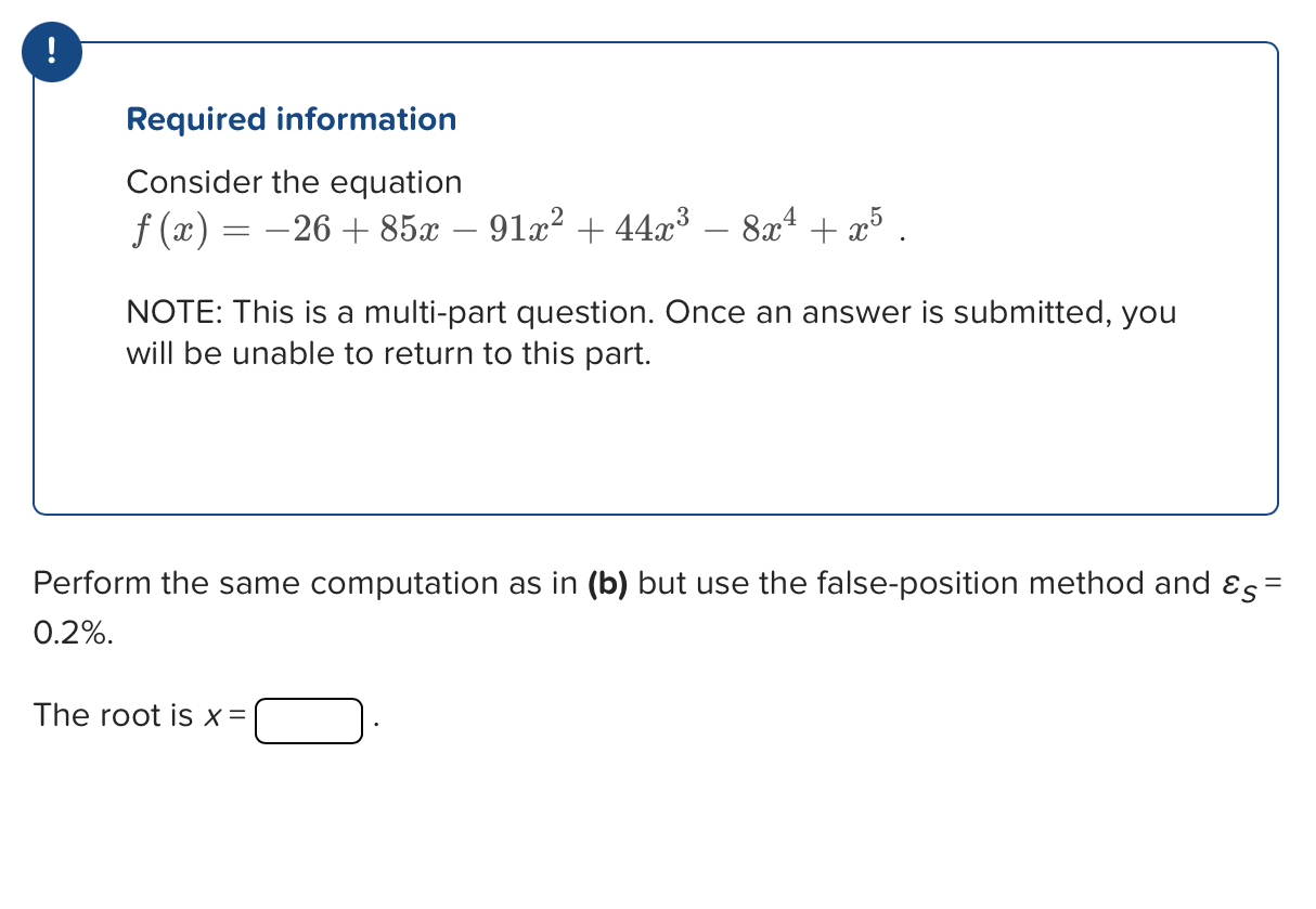 Solved Required information Consider the equation | Chegg.com