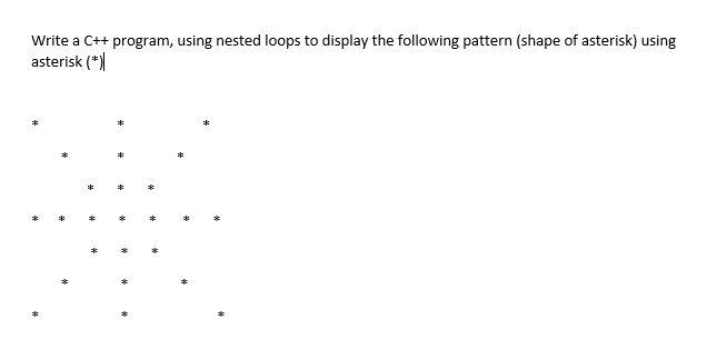 Solved Write a C++ program, using nested loops to display | Chegg.com