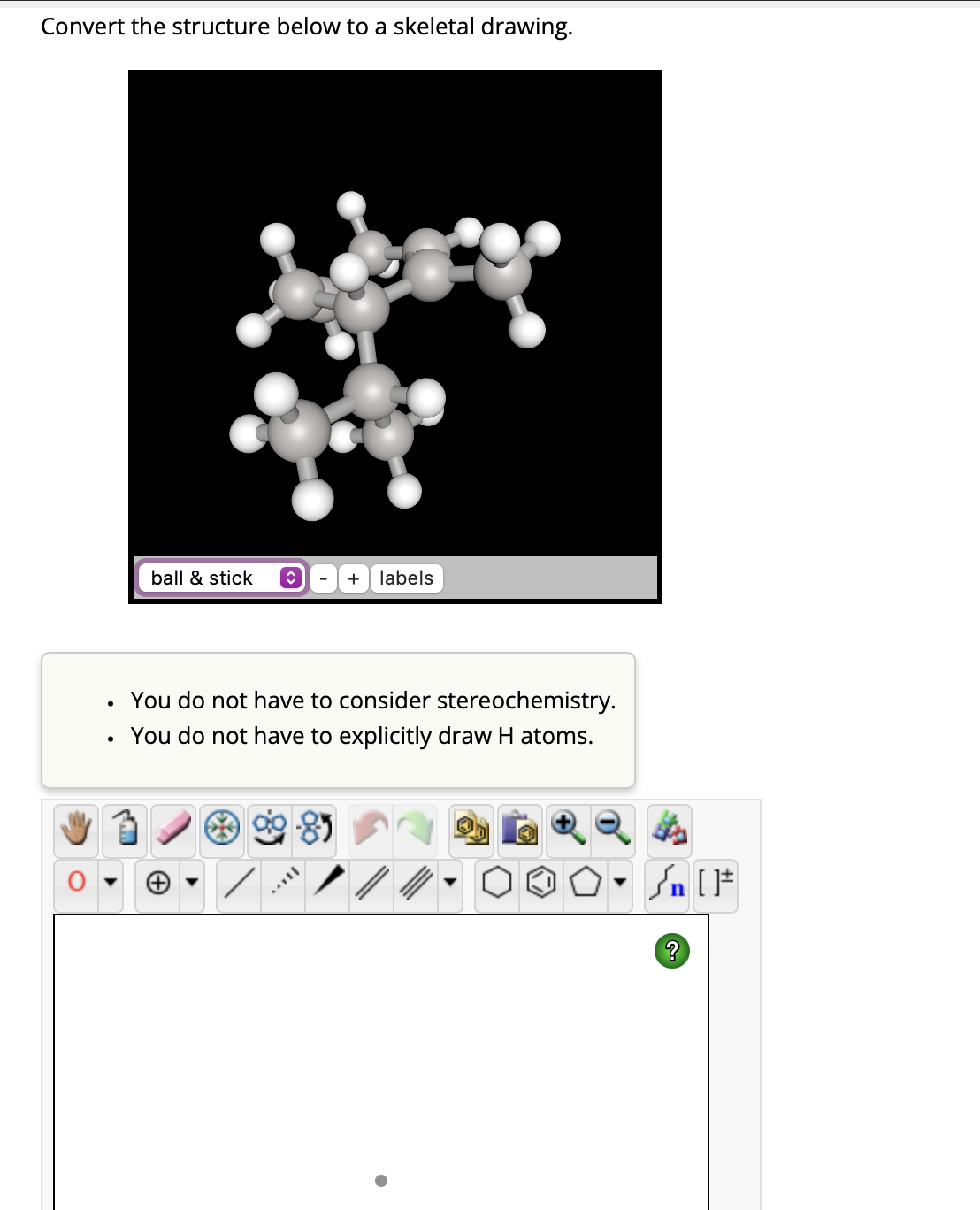 Convert the structure below to a skeletal drawing.