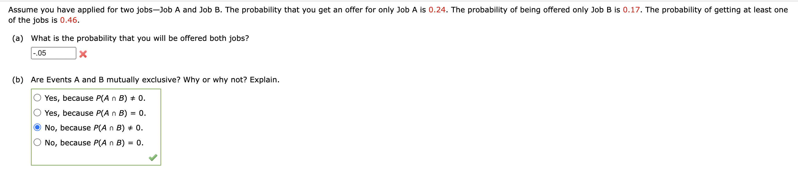 Solved Assume You Have Applied For Two Jobs—Job A And Job B. | Chegg.com