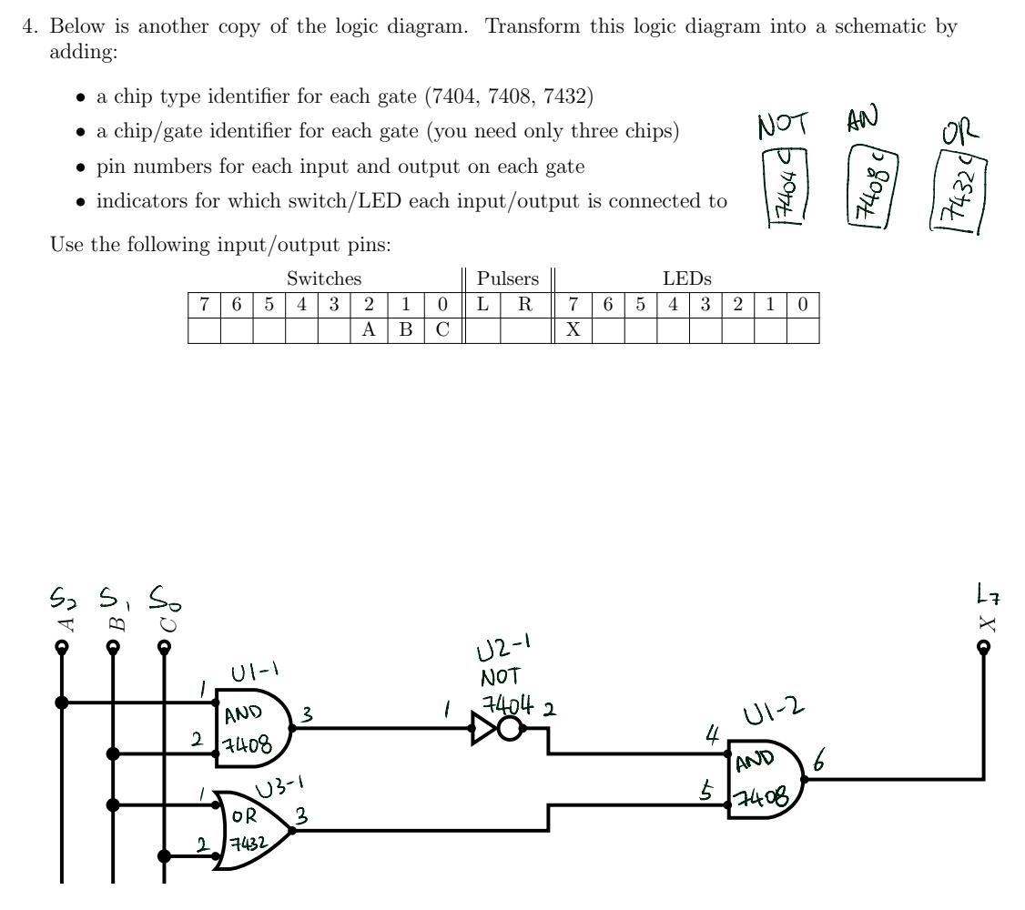4. Below is another copy of the logic diagram. | Chegg.com