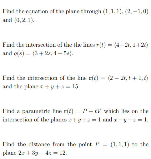 Solved Find the equation of the plane through | Chegg.com