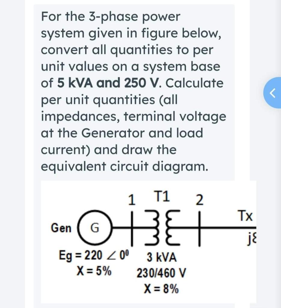 Solved For the 3-phase power system given in figure below, | Chegg.com
