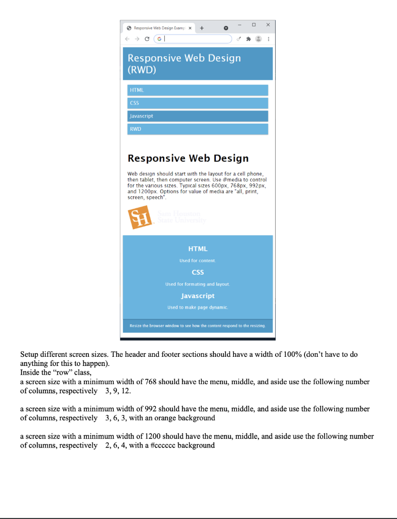 Solved Responsive Web Design (RWD) Assignment Modify the 