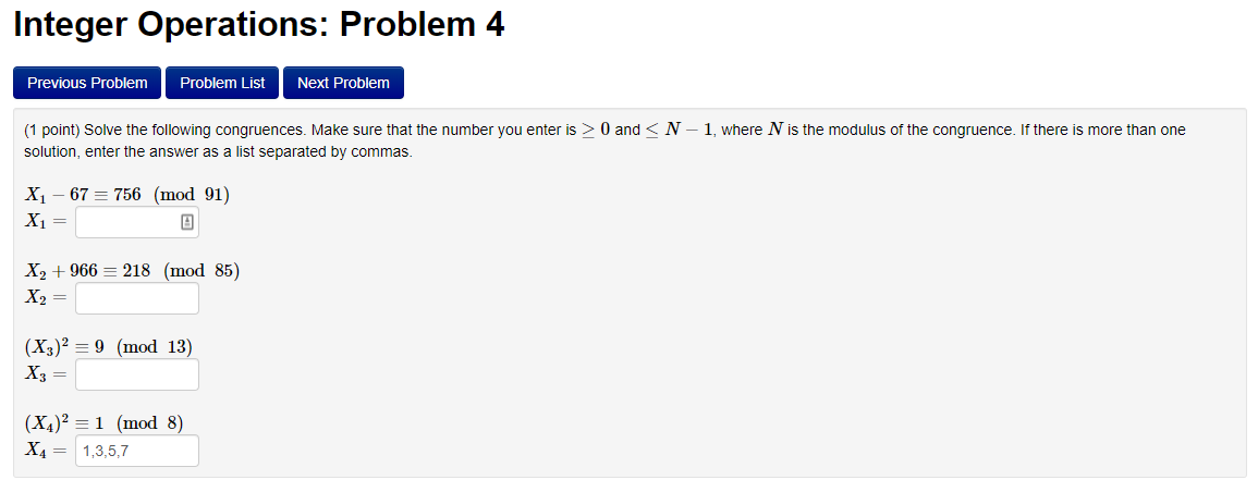 Solved Integer Operations: Problem 4 Previous Problem | Chegg.com