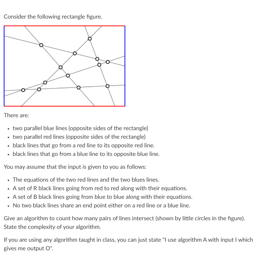 Consider the following rectangle figure.
There are:
- two parallel blue lines (opposite sides of the rectangle)
- two paralle