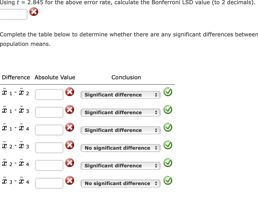 Significant Difference Questions Solved To test for any significant difference in the mean | Chegg.com