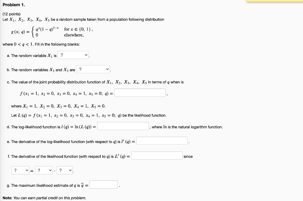 Solved Problem 1 12 Points Let X1 X2 X3 X4 Xs Be A Chegg Com