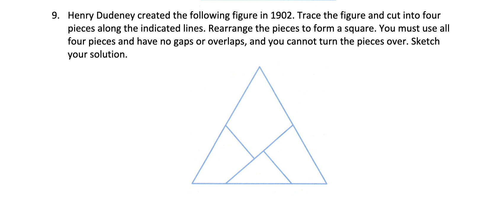 Solved Henry Dudeney created the following figure in 1902.