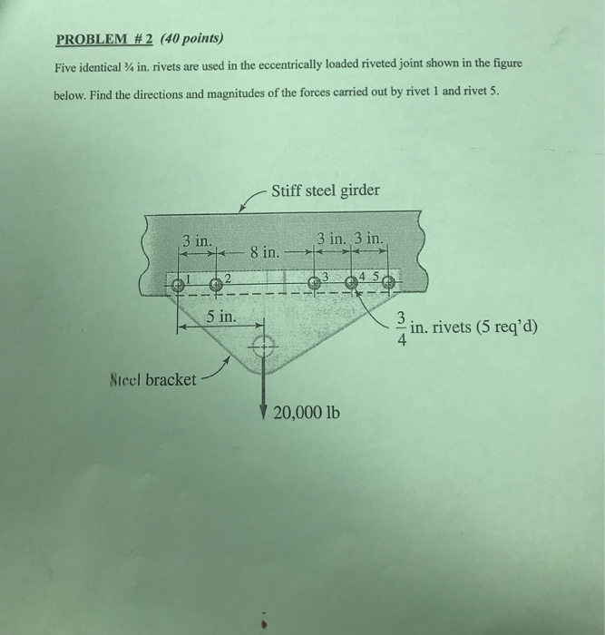 Solved PROBLEM2 (40 points) Five identical ¼ in. rivets are