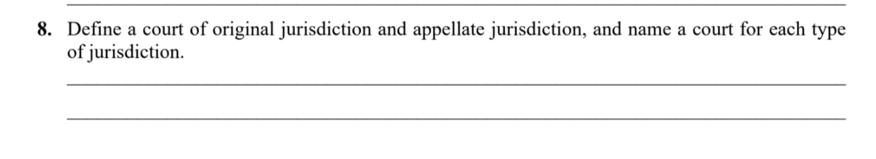 Define original outlet jurisdiction