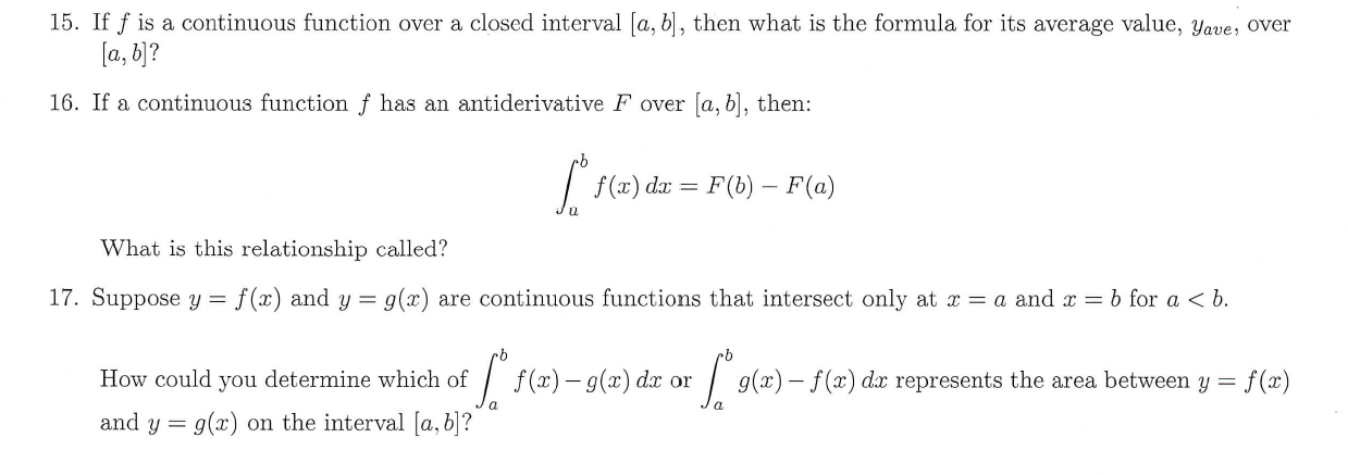 Solved 15. If f is a continuous function over a closed | Chegg.com