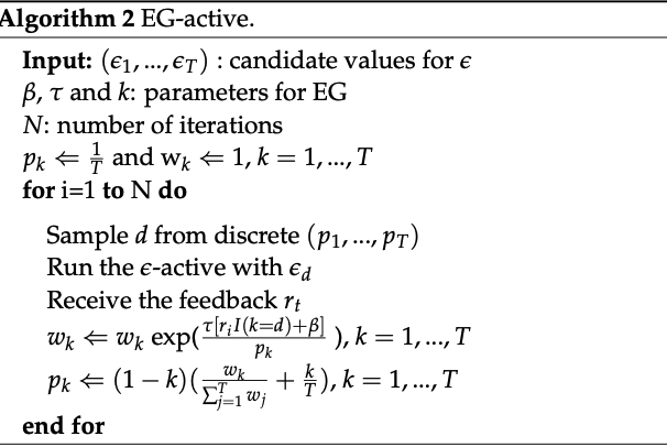 In algorithm 2 EG-active the last step formula | Chegg.com