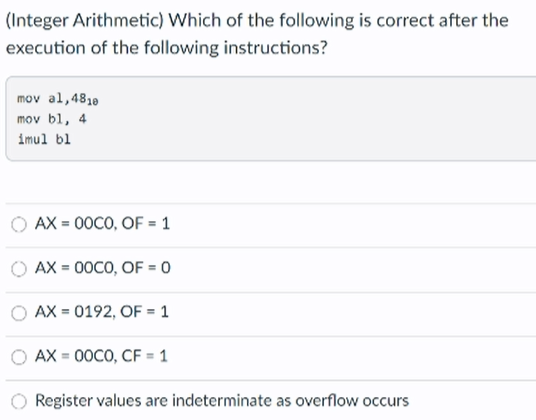 Solved (Integer Arithmetic) Which of the following is | Chegg.com