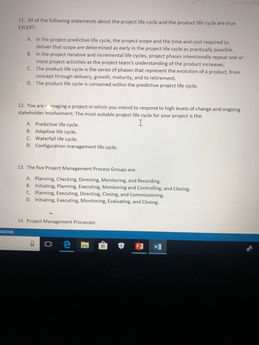 All Of The Following Are True About Variable Products Except Solved 11. All of the following statements about the project | Chegg.com