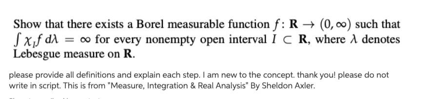 Solved Show That There Exists A Borel Measurable Function F: | Chegg.com