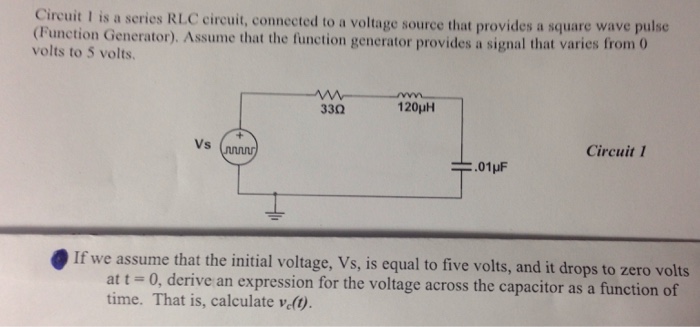 Solved Circuit is a series RLC circuit, connected to a | Chegg.com