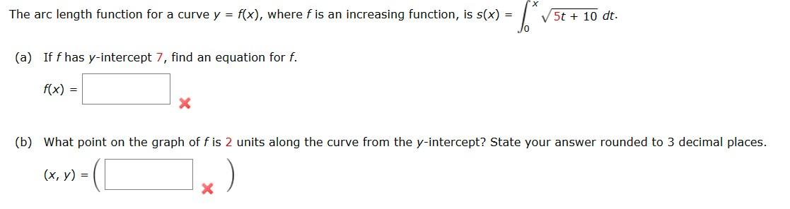 Solved The arc length function for a curve y=f(x), where f | Chegg.com