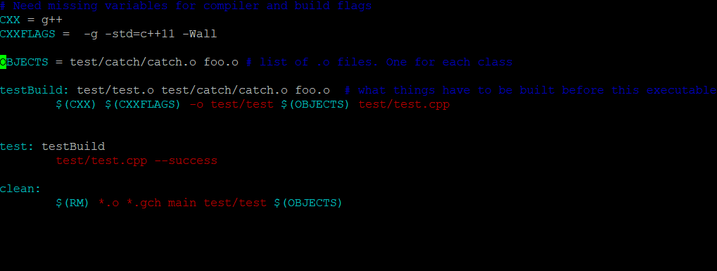 C++ I have been tasked to configure a Makefile in VIM | Chegg.com