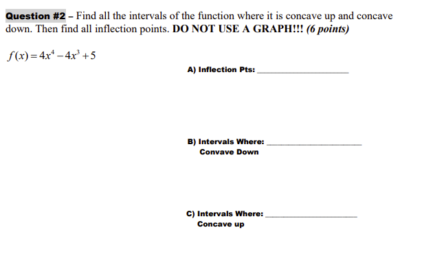 Solved Question #2 - Find all the intervals of the function | Chegg.com