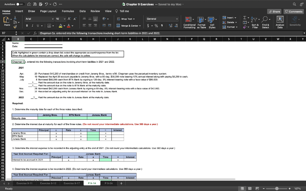 Solved AutoSave OF AAP 2G ... Chapter 9 Exercises – Saved To | Chegg.com